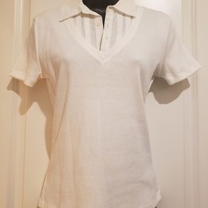 NWT Lauren Ralph Lauren collared ss top sz S